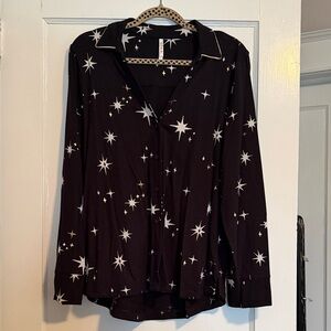 Soma Black Star Pajama Top